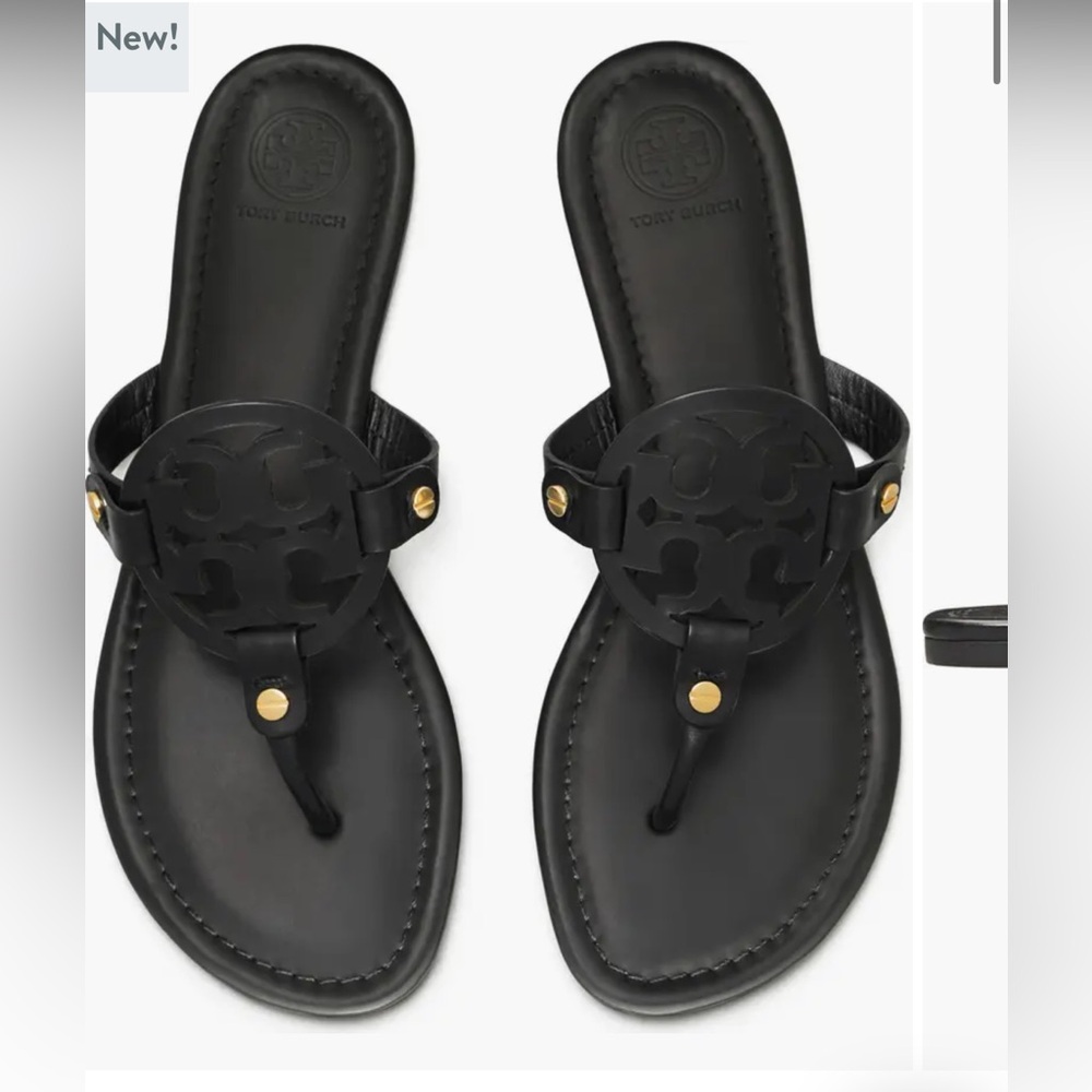Tory Burch Black Miller Leather Sandals